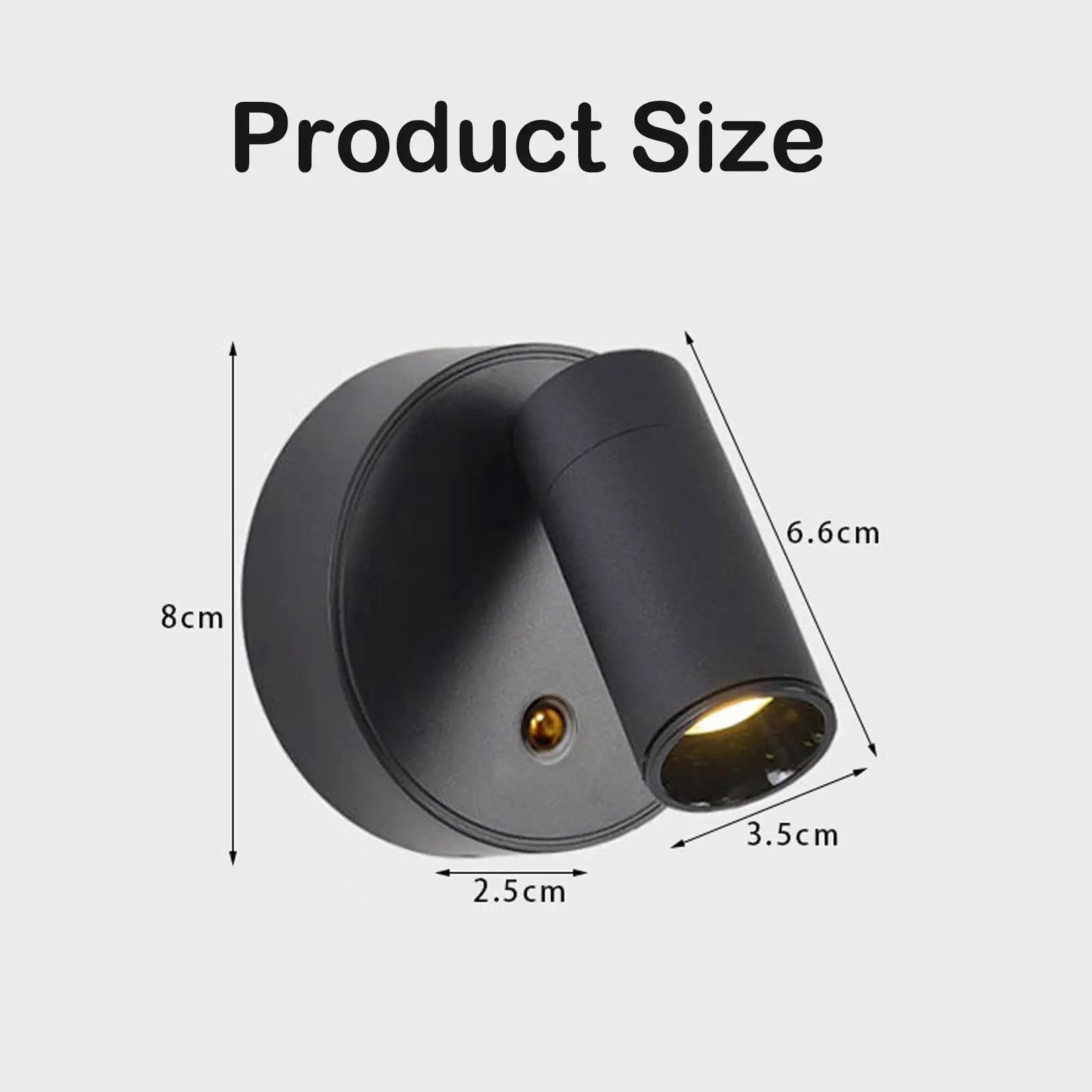 قاعدة مغناطيسية USB قابلة لإعادة الشحن LED مصباح جداري لاسلكي مع مفتاح لمس أسود وأبيض مغناطيس مصباح بجانب السرير قابل للتعتيم للقراءة