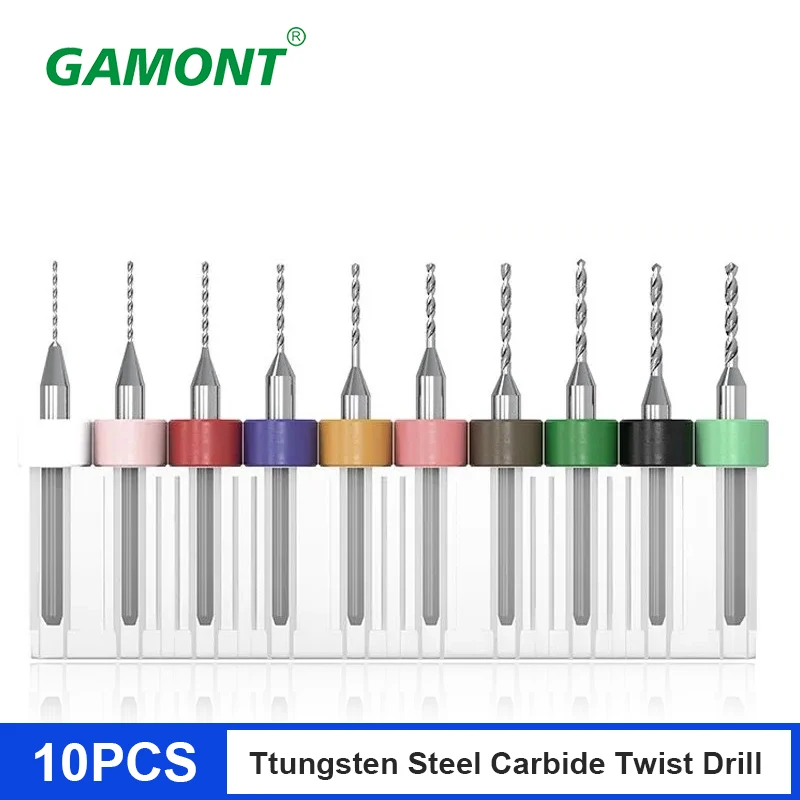 GAMONT PCB Ttungsten Steel Carbide Twist Drill Fixed Shank Bit 0.1-2.95mm Small Head Ultra-fine Drilling Tools