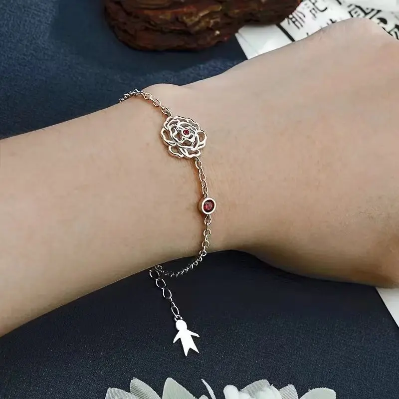 Anime Mo Dao Zu Shi Grandmaster of Demonic Cultivation Cosplay Bracelet Unisex Hand Chain Flower Pendant Jewelry Accessory Props