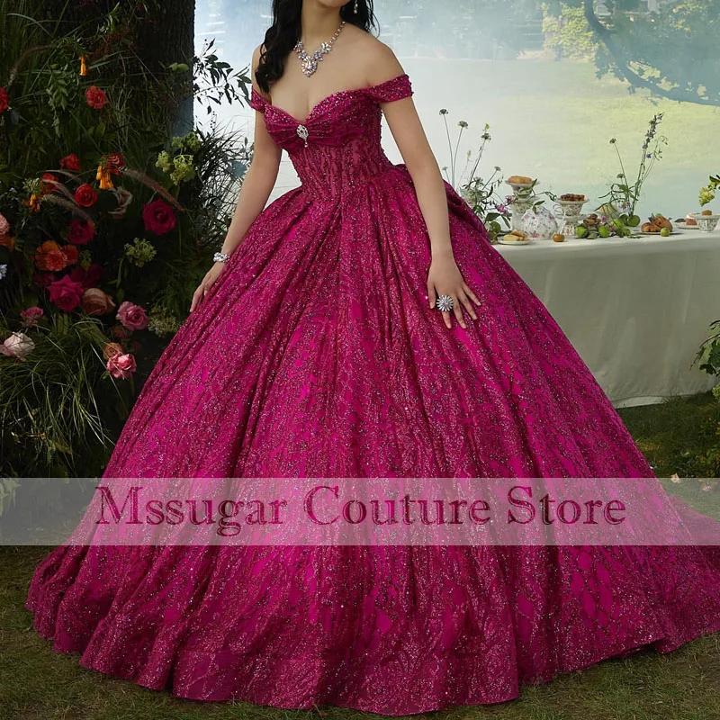 Charming Off The Shoulder Ball Gown Quinceanera Dress Beaded Birthday Prom Dresses For Girl Appliques Graduation Vestido De 15