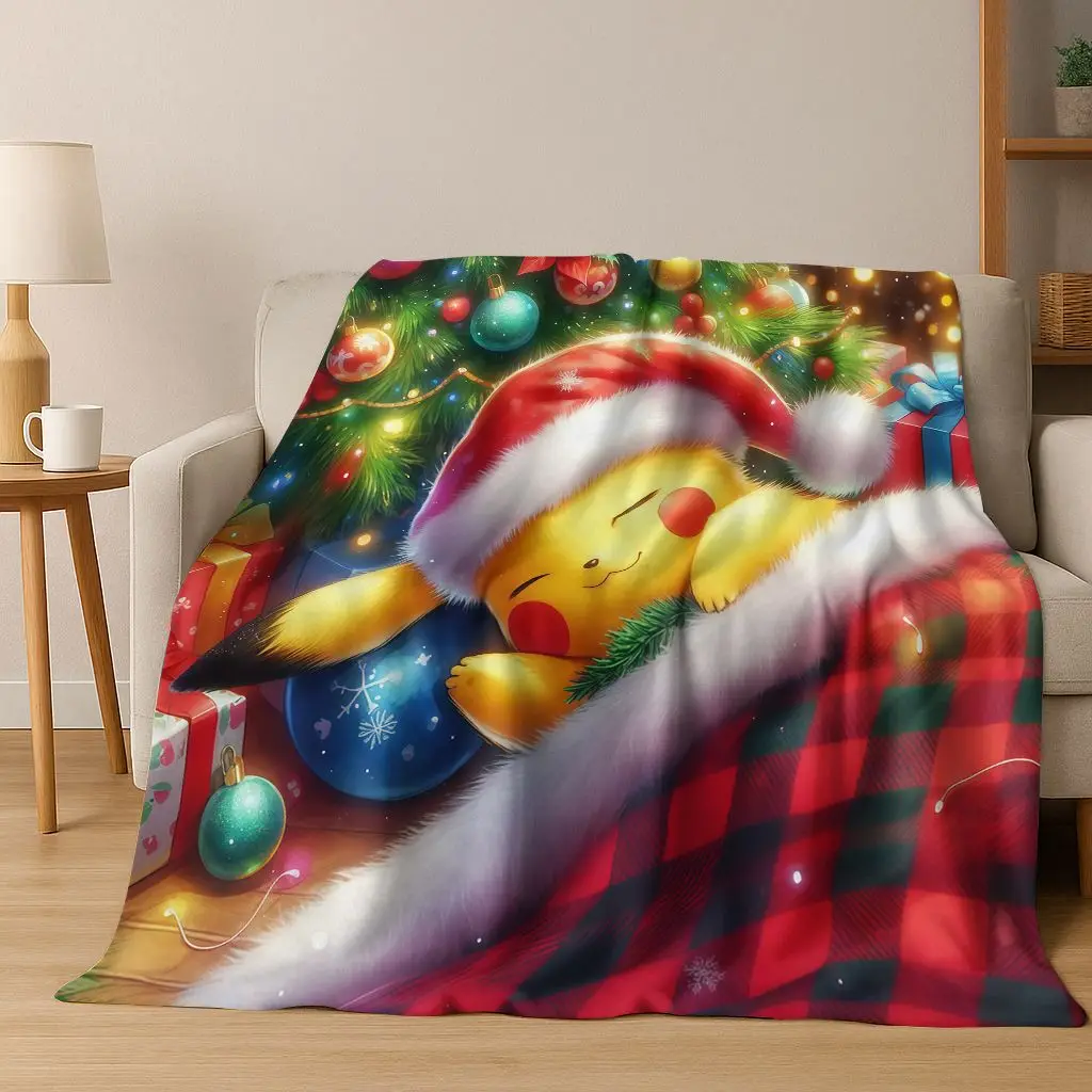 

26 Style Cute Pikachu Pokemon Cartoon Gift Flannel Blanket,Warm and Cozy Soft Throw Blanket for Home Bedroom Bed Sofa Cover Kid