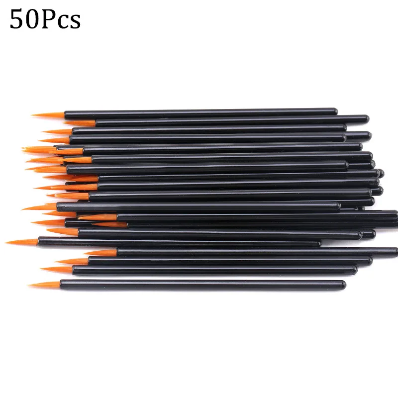 Eyeliner brush for nail art, 50PCs, eye shadow liner brushes, graffiti drawing, manicure makeup tool