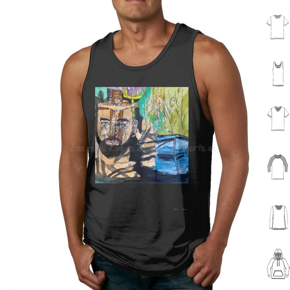 Redemption Of Heart Break Tank Tops Print Cotton Jesus The Cross Boat Menorah Tefflin Flowers Abstract Urban Retro