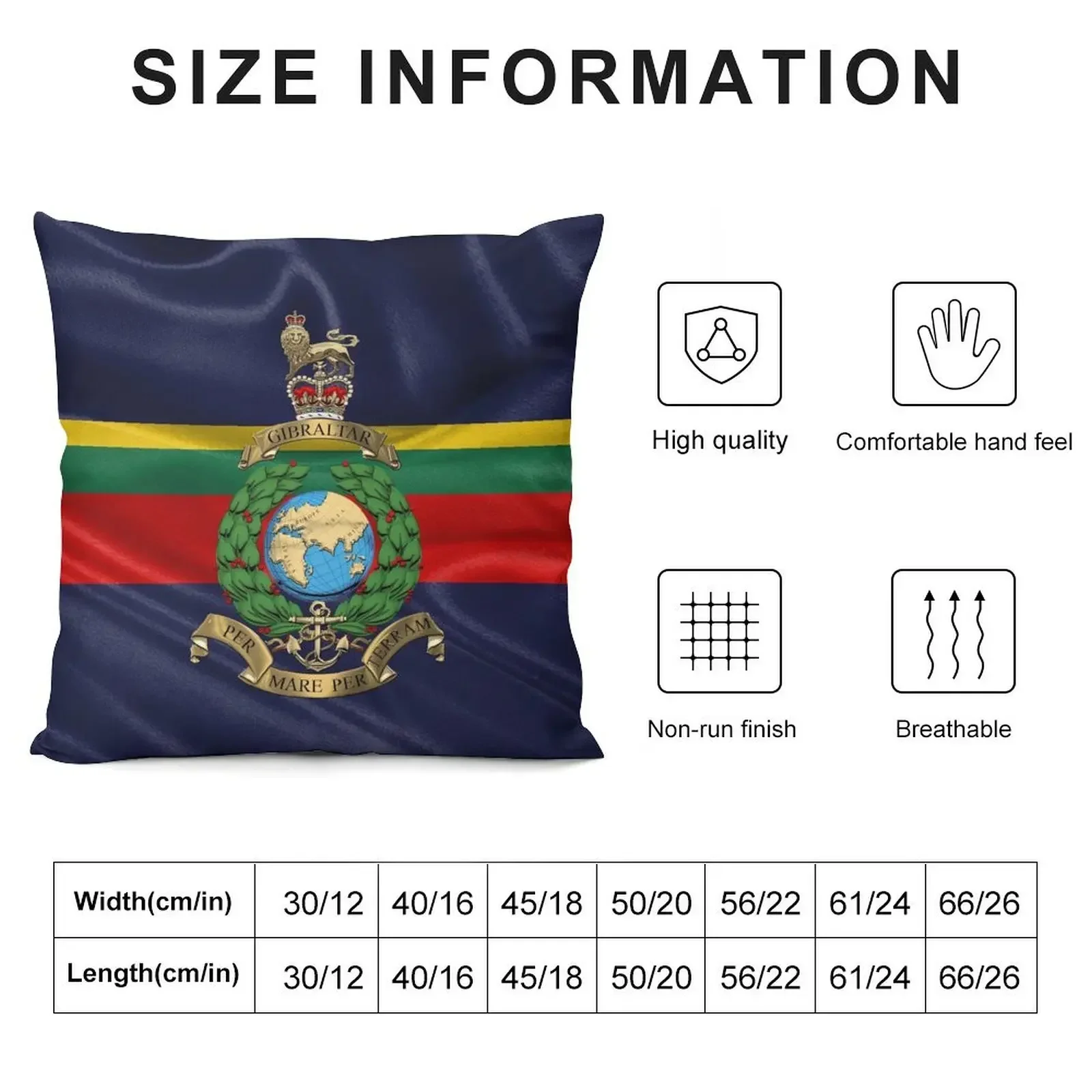 Royal Marines - RM Badge over Royal Marine Flag Throw Pillow Cushion Cover pillow pillowcase pillow