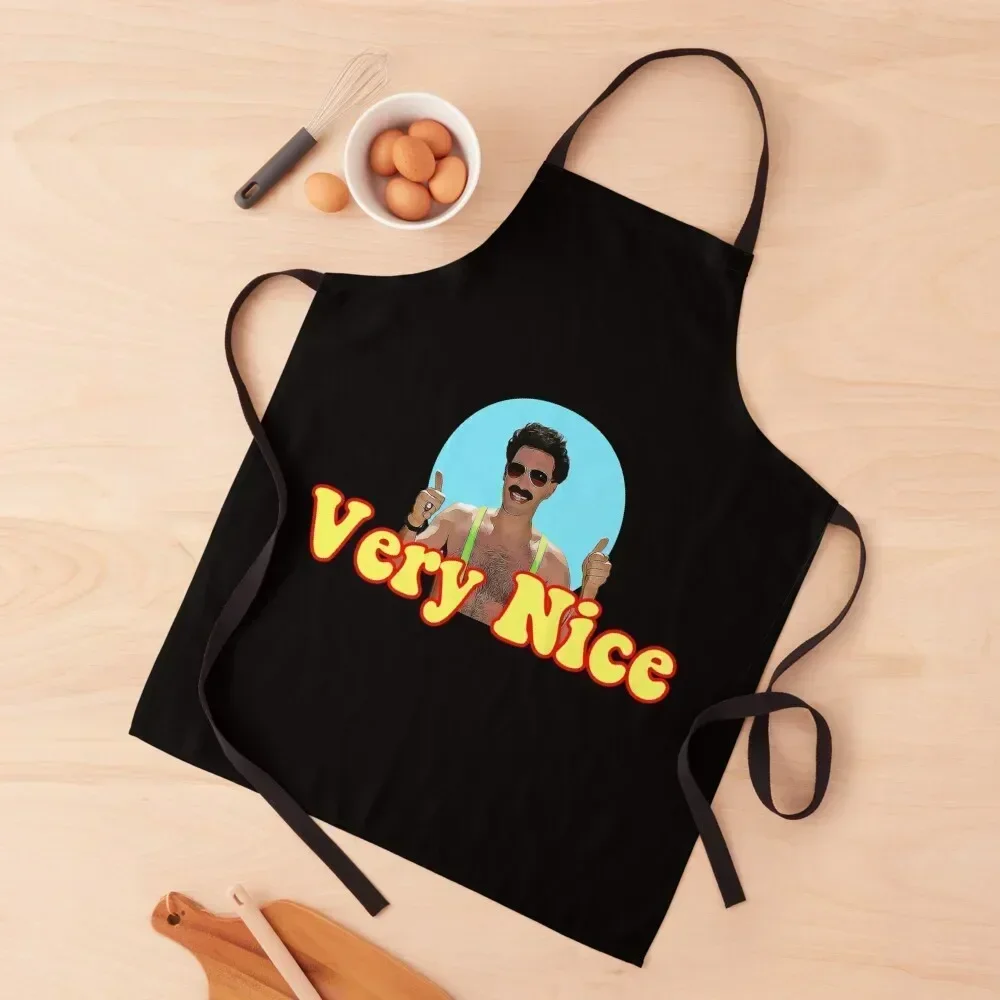 

Borat Very Nice, digital artwork Apron Kitchen Accessories 2022 Woman Work carpenter useful gadgets for home Apron
