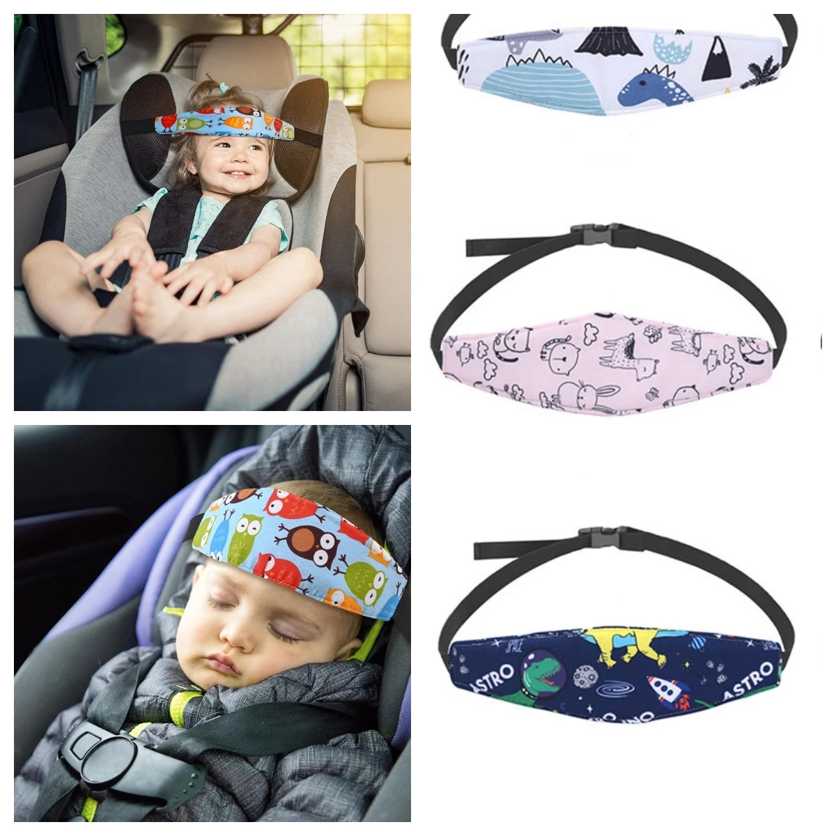Adjustable Baby Car Seat Head Support Pillow