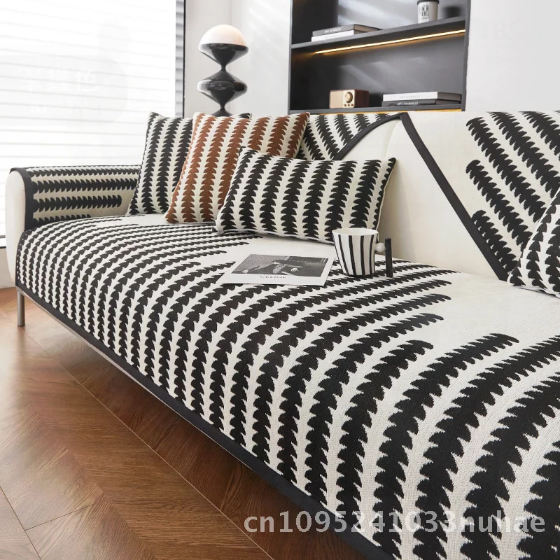 

Нескользящая кожаная подушка для дивана в скандинавском стиле, универсальная, для четырех сезонов, простой современный чехол из синели, секционный диван