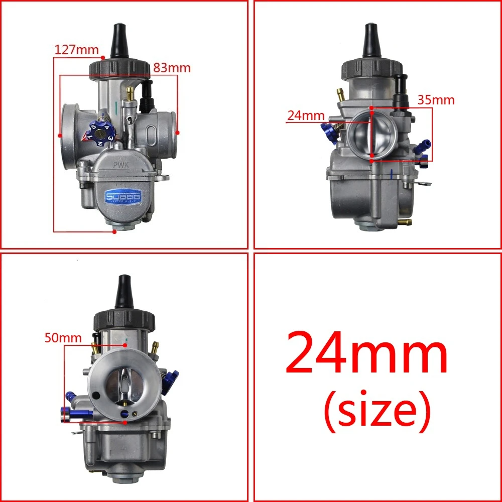 Carburetor PWK 21-34mm With Power Jet For 48-350cc 2/4T KSR NSR Cr ATV Quad Go Kart Dirt Bike Scooter Enduro Motocross