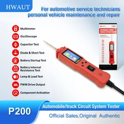 HWAUT P100 P200 Automotive Circuit Tester Multimeter PWM Signal Generator Oscilloscope Battery Electrical System Diagnostic Tool