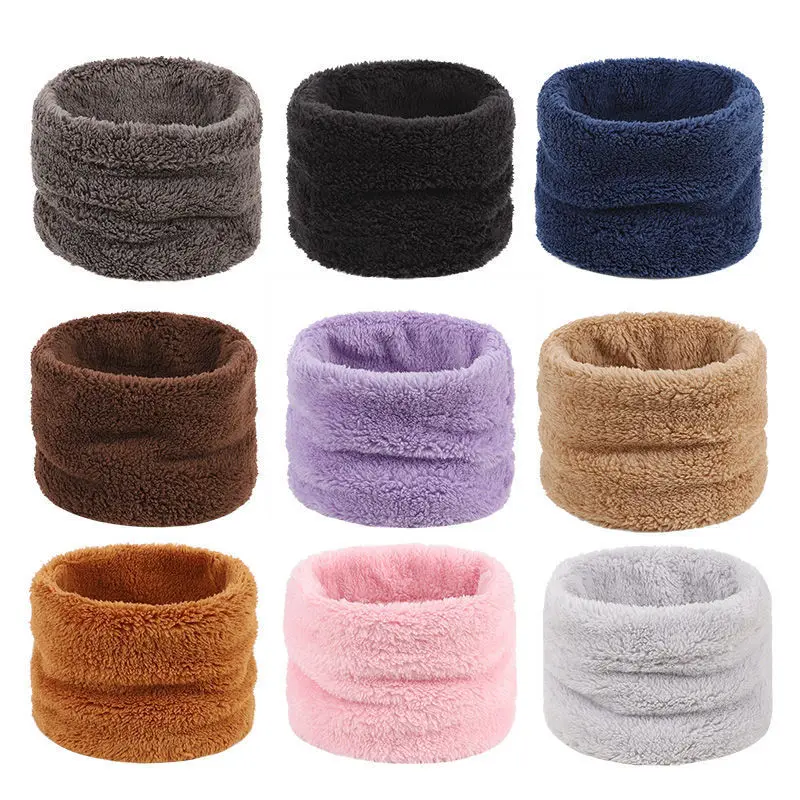 Thick Velvet Women Winter Neck Scarf Female Plush Collar Children Fleece Cold-proof Snood Ladies Soft Neck Warmer Accessories