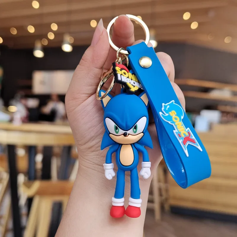 LLavero de dibujos animados Super Sonic, muñeca creativa, personaje del juego, erizo, sombra, muñeca de acción, bolso escolar, colgante, regalo para niños