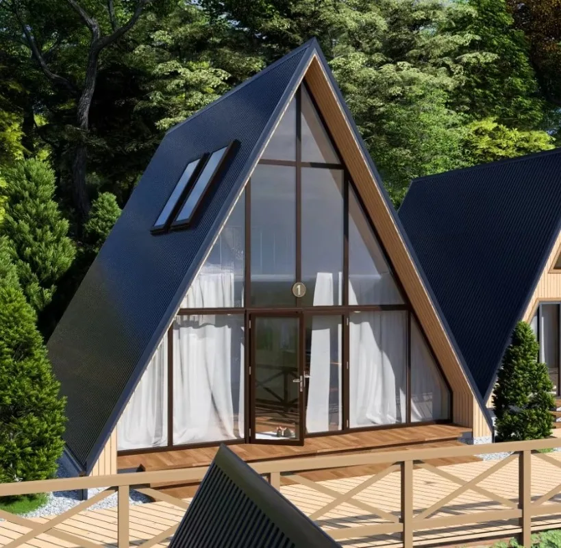 Triangle A Frame House Portable Modular Tiny Cabin Wooden Luxury Outdoor Living Villa