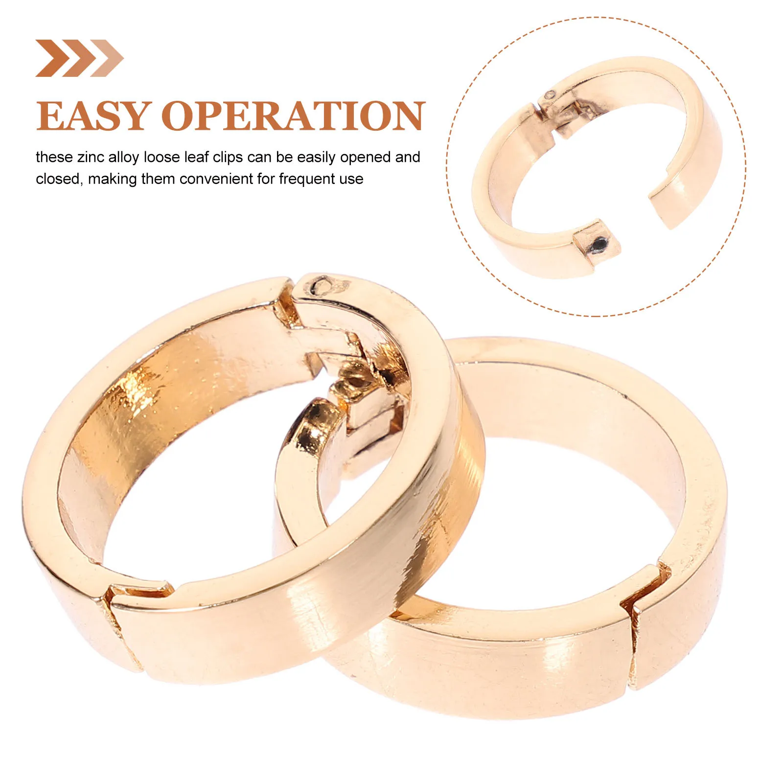10Pcs Openable Zinc Alloy Calendar Binding Rings Small Loose Leaf Clips for Index Cards Paper Crafts Binder Circle Rings