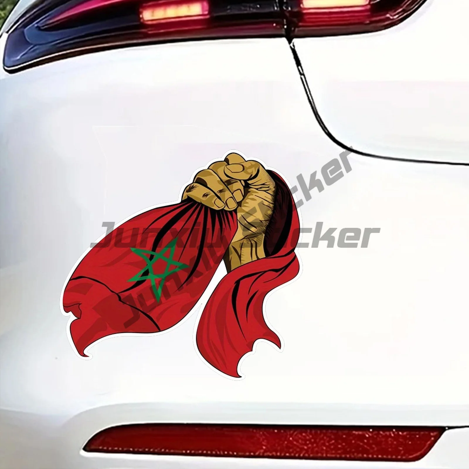 

Moroccan Flag Car Sticker, Fun Waterproof Sticker for Cars, Trucks, Motorcycles, Walls, Windows, PVC Material