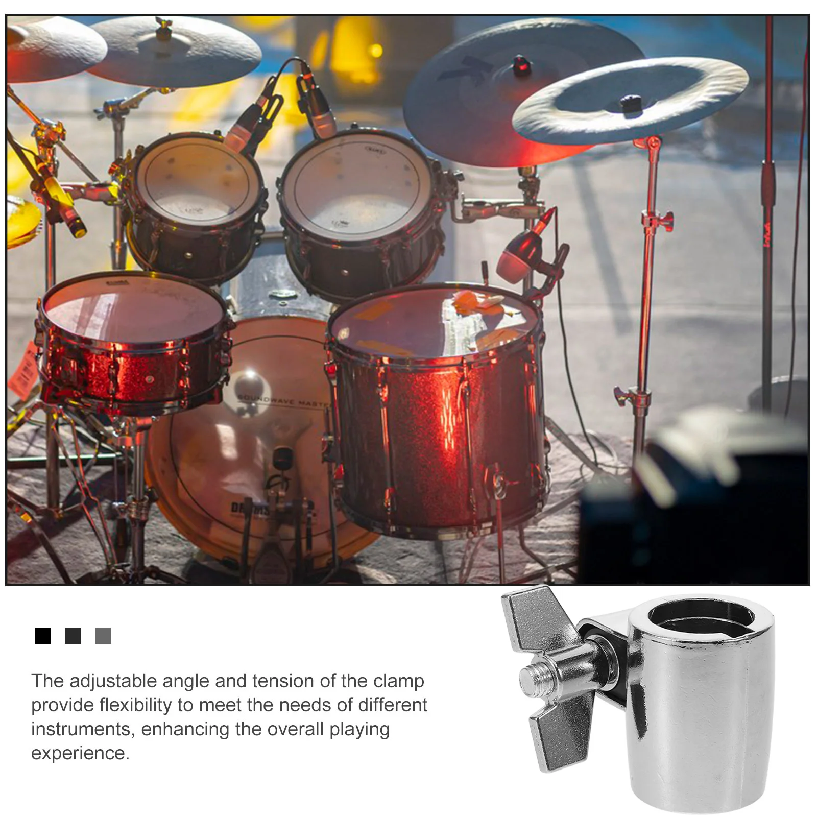 

Retractable Fixture Drum Clip Cowbells Clamp Lock Fixing Bass Zinc Alloy Mount Bracket