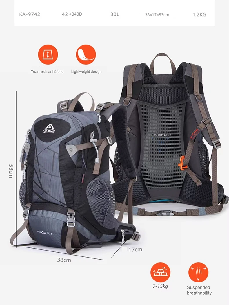 30L Hiking Backpack Outdoor Lightweight Trekking Camping Bags Cycling Climbing Traveling  Luggage Backpacks