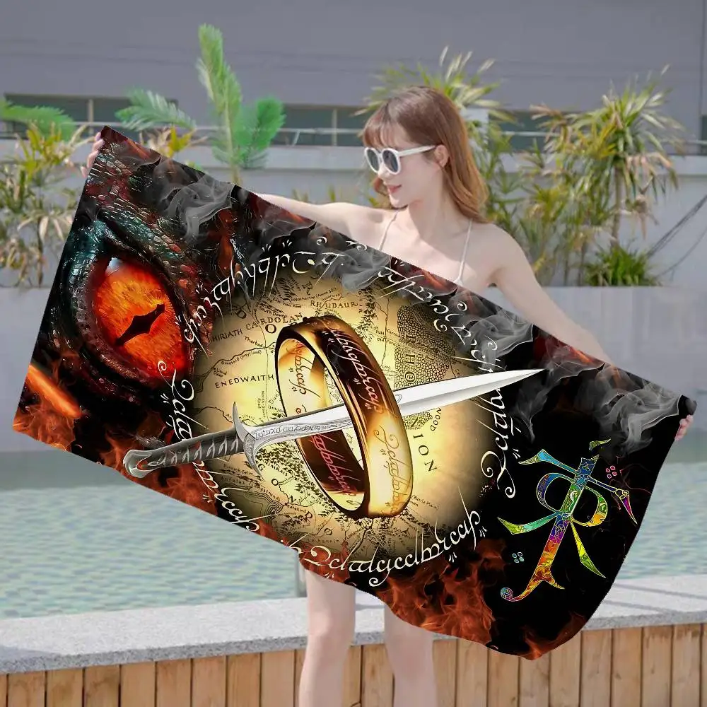 Classic Movie T-The L-Lords of The R-Rings Microfiber Printed Beach Towel Mountain Climbing Yoga Beach Swimming Running Soft