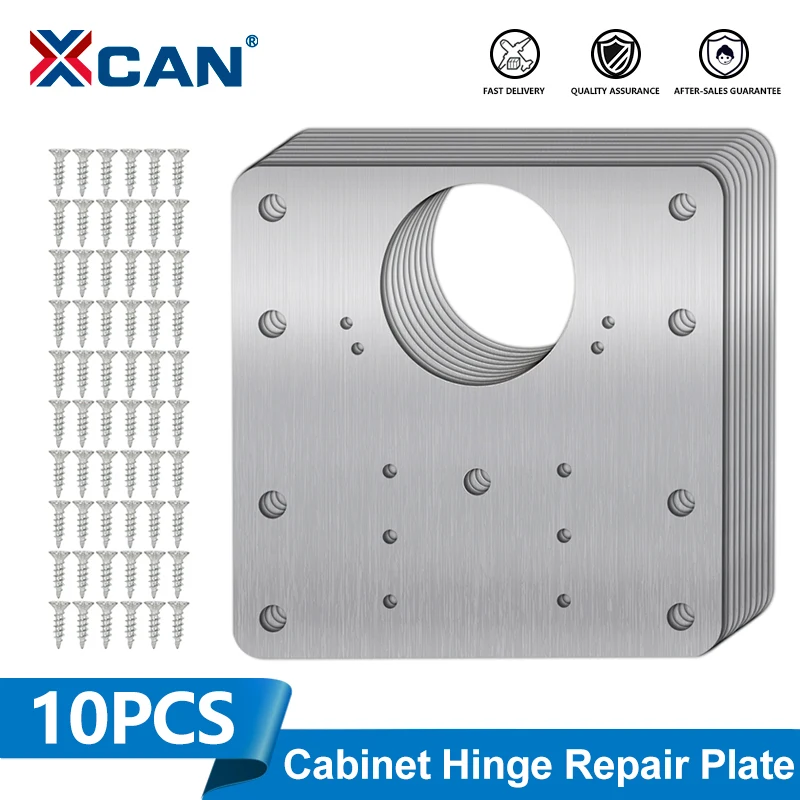 

XCAN 10pcs 90mm Cabinet Hinge Repair Plate Kit with Screws for Home Kitchen Cabinets and Furniture Door Hinge Mounting Plate