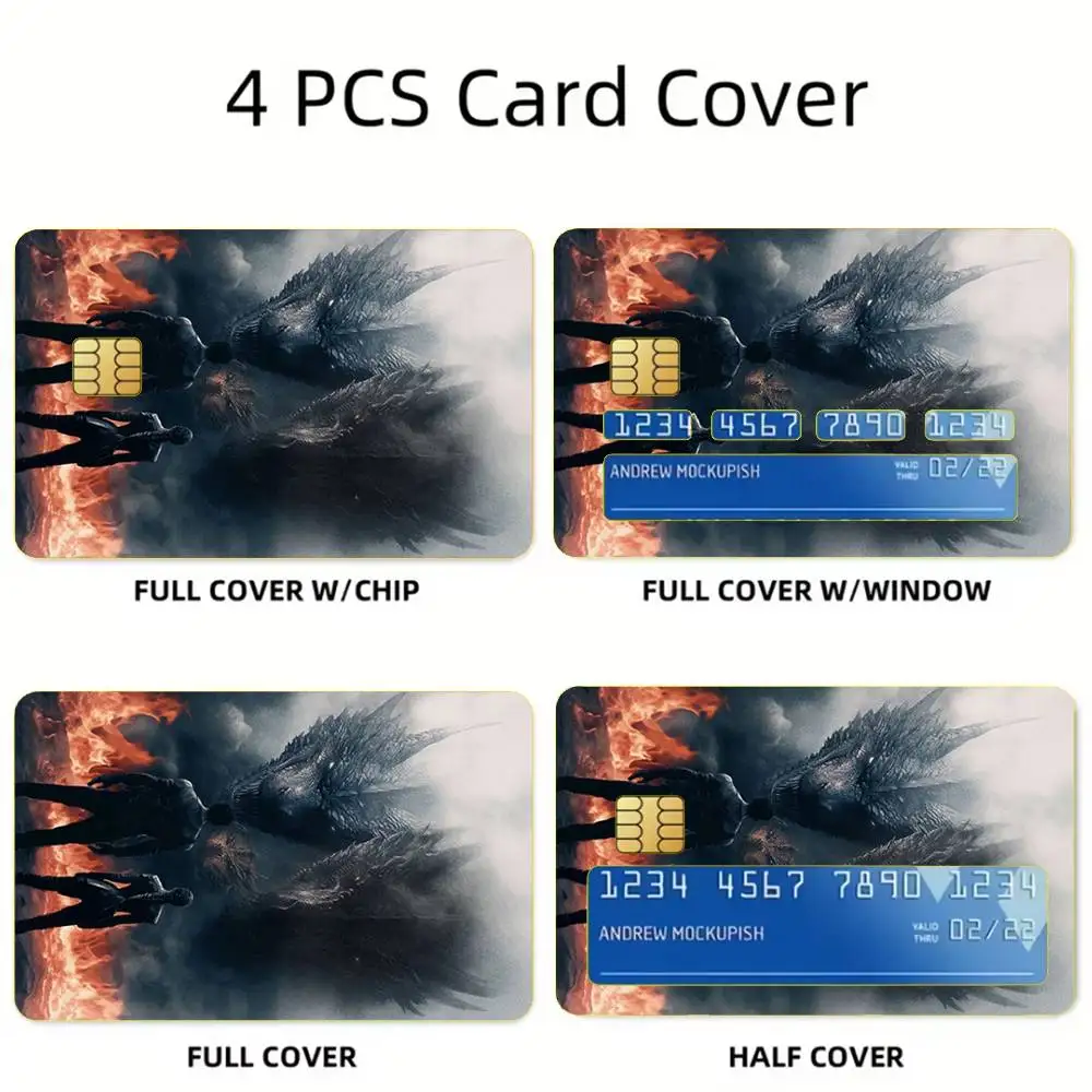 F-Fourth Wing Dragon Novel Card Stickers For Debit Bank Credit Cards Metro Bus Pass Sticker Decoration Cover Skin