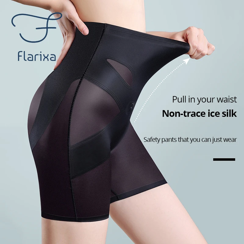 Flarixa-Culotte taille haute pour femme, sous-vêtement amincissant, en maille