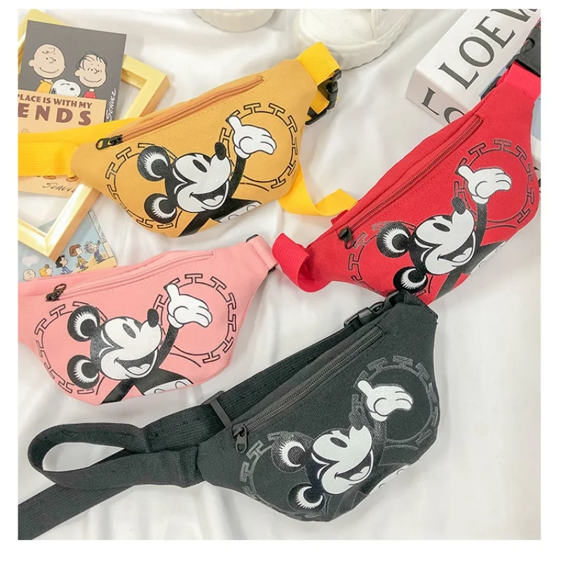 Anime Figure Disney Mickey Mouse Bag Cute Children\'s Chest Bag Girl Boy Messenger Bags Minnie Mickey Waist Bags Coin Purse Gifts