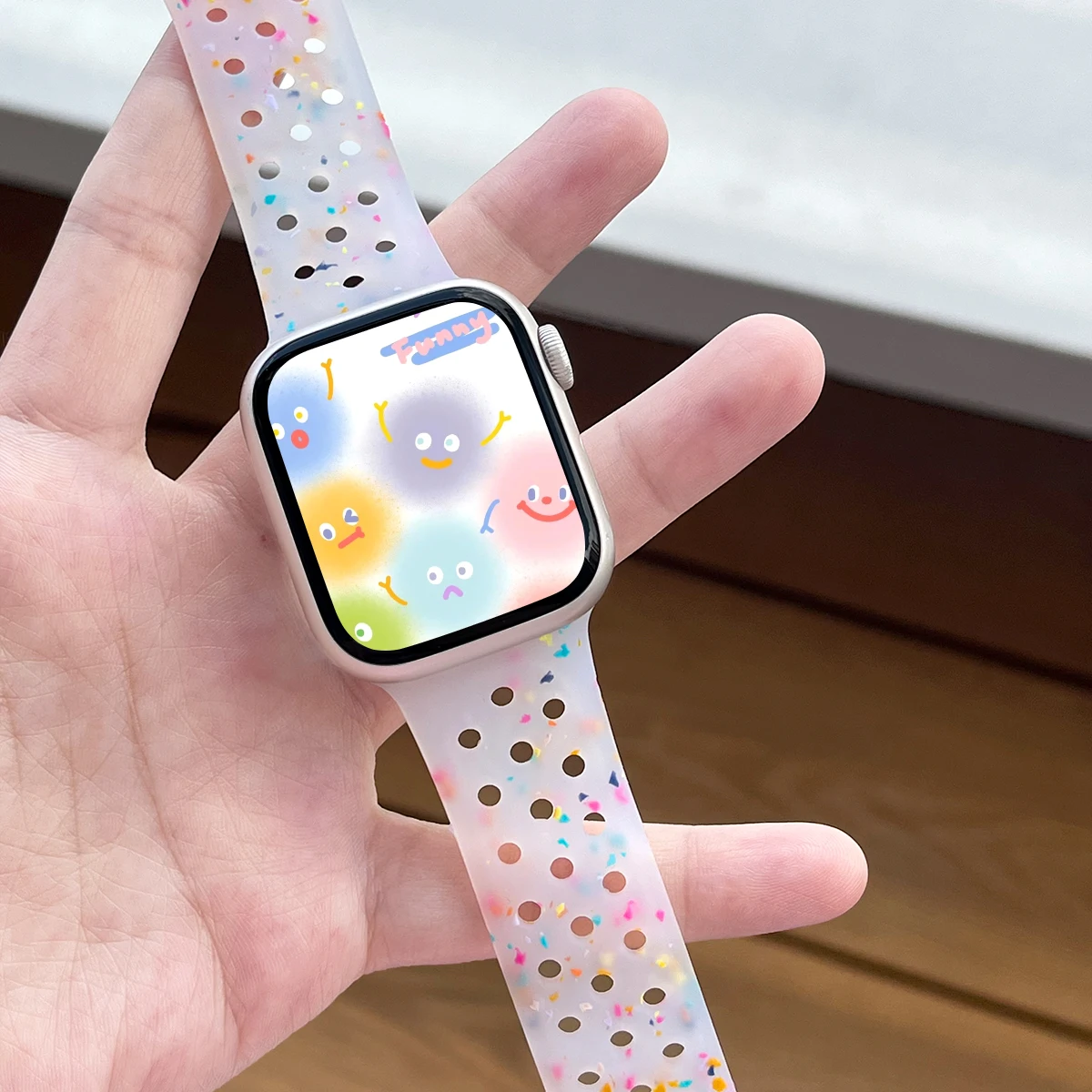 Silicone Band For Apple Watch S10 42MM 46MM 9 8 7 41MM 45MM Color Dots Sport Strap for iWatch 4/5/6/SE Belt for 40mm 44 38 49mm