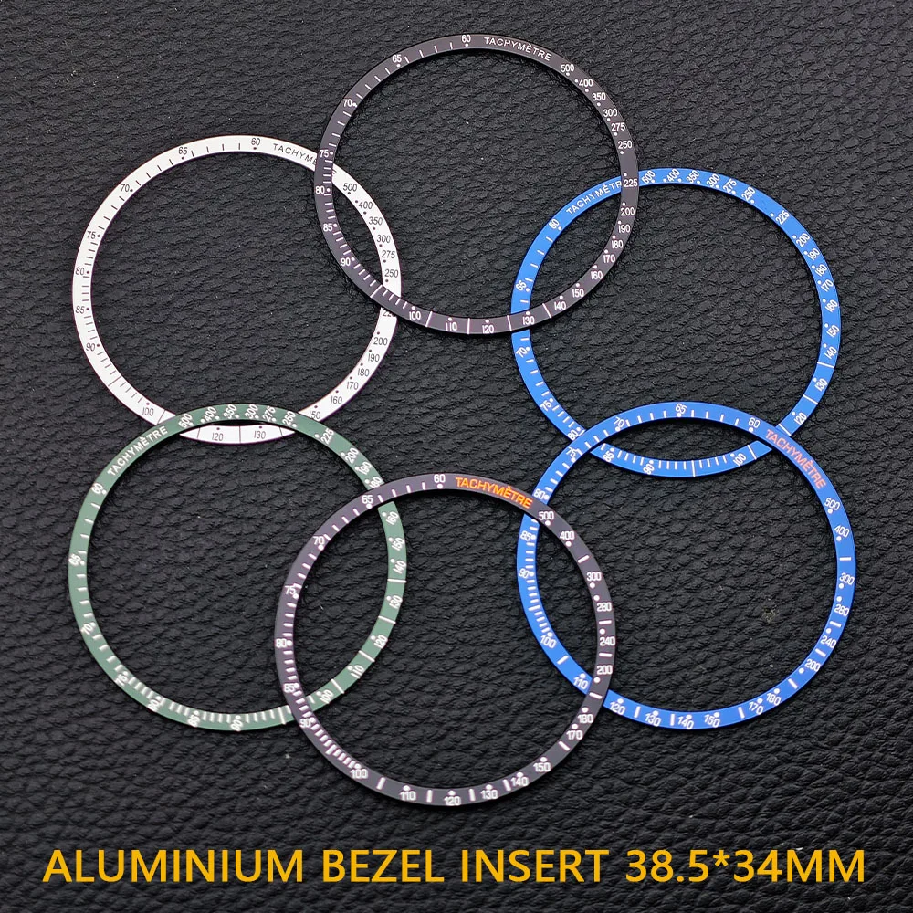 Flat aluminium Bezel Insert 38.5*34mm Replacement of watch accessories parts for VK63 case bezel