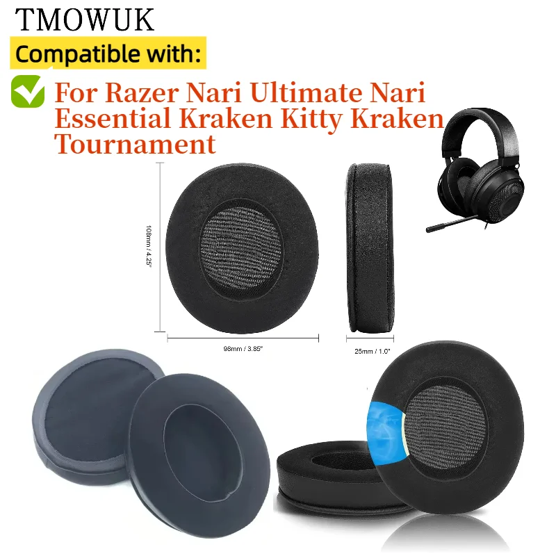 

Cooling Gel Football memory sponge Ear Pads for Razer Nari Ultimate Nari Essential Kraken Kitty Kraken Tournament Headphones
