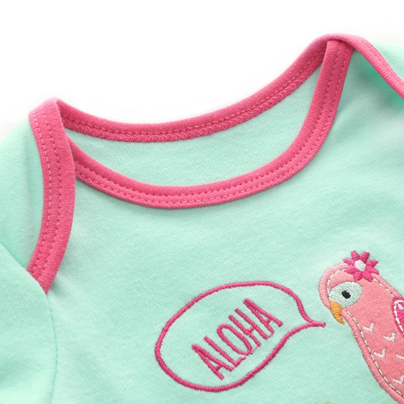 Cartoon 5-Piece Baby Girl Bodysuits 100%Cotton Soft Infants Clothes Spring Autumn Long Sleeve Onesies