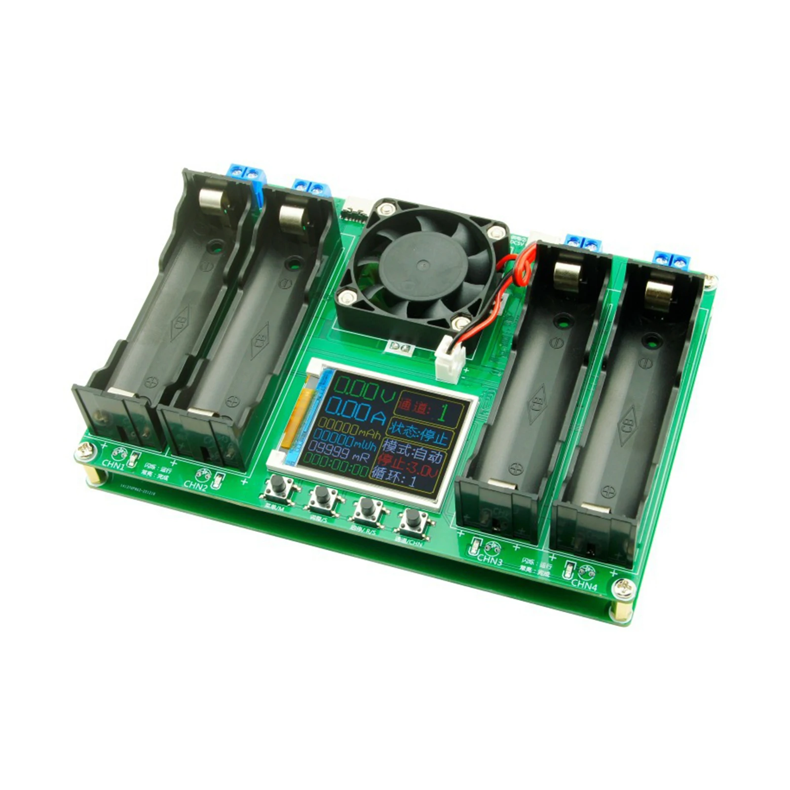 Four-Way Internal Resistance Tester Module For 18650 Lithium Batteries Type C Port Individually Set