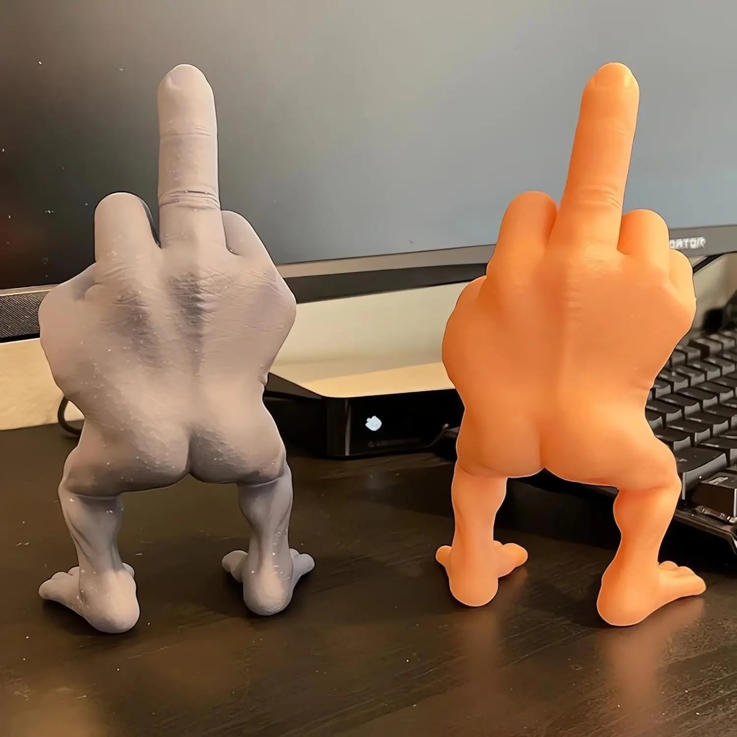 Middle Finger Statue with Legs, Funny Desk Accessory, 3D Sculpture Gag Gift, Home Office Decor, Unique Ornament, Hilarious Middl