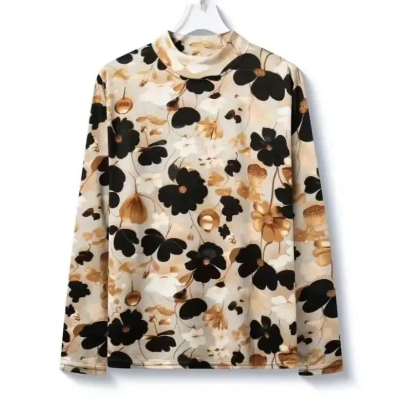 قميص بتصميم الطبقة الداخلية الحرارية العصرية في الخريف والشتاء قميص جديد على الوجهين من المخمل الألماني متوسط الرقبة #2