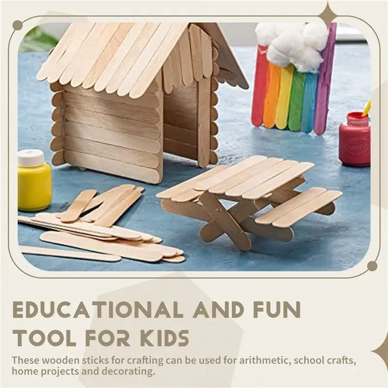 NEW HOT In Stock-[100 Count] 3.6 Inch Wooden Multi-Purpose Sticks, Craft, Ice Cream, Wax, Waxing, Tongue Depressor Wood