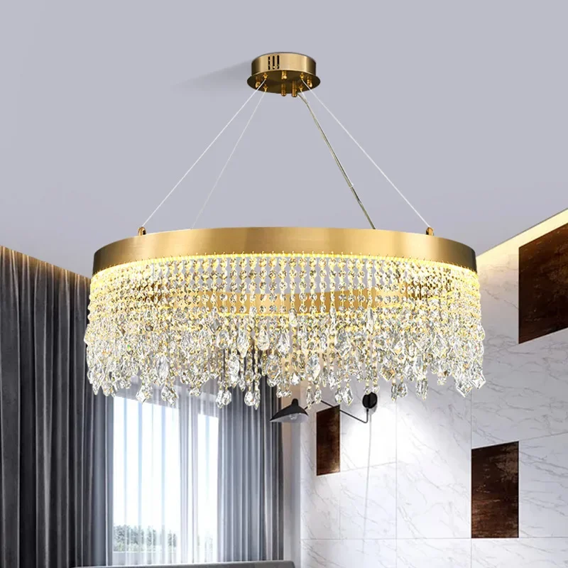 

Modern Luxury Crystal Chandeliers Bedroom Crystals Suspension Luminaire Hanging Lamp Lamparas De Comedor Lustre