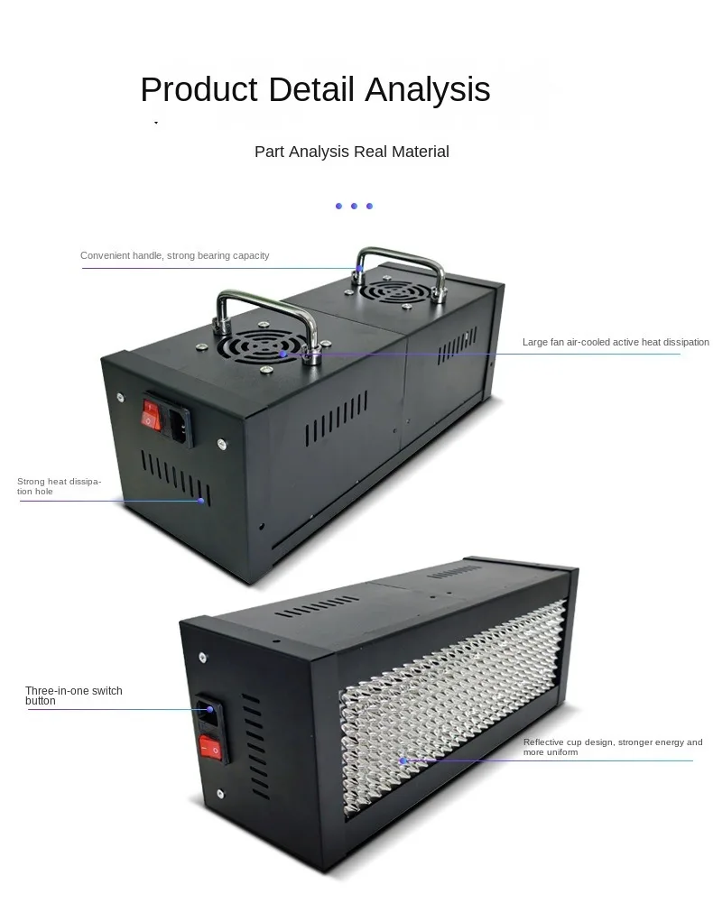 LED Ultraviolet UV Curing Lamp 365nm 395nm 405nm for PCB Green Oil 3D Printing OCA Resin Curing 3D Printing Silk Screen Printing