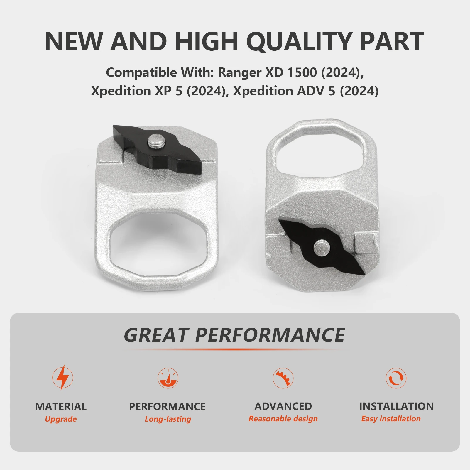 

2 Pcs Lock and Ride Max D-Rings for Polaris Ranger Xpedition Ranger XD 1500 2024 Compatible Part Numbers 2889620 2890894