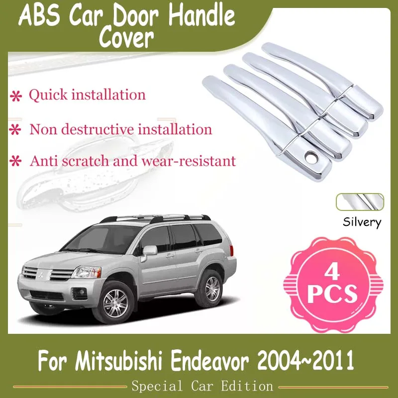 For Mitsubishi Endeavor 2004 2005 2006 2007 2008 2009 2010 2011 Chrome Car Door Handle Cover Style Cap Trim Stickers Accessories