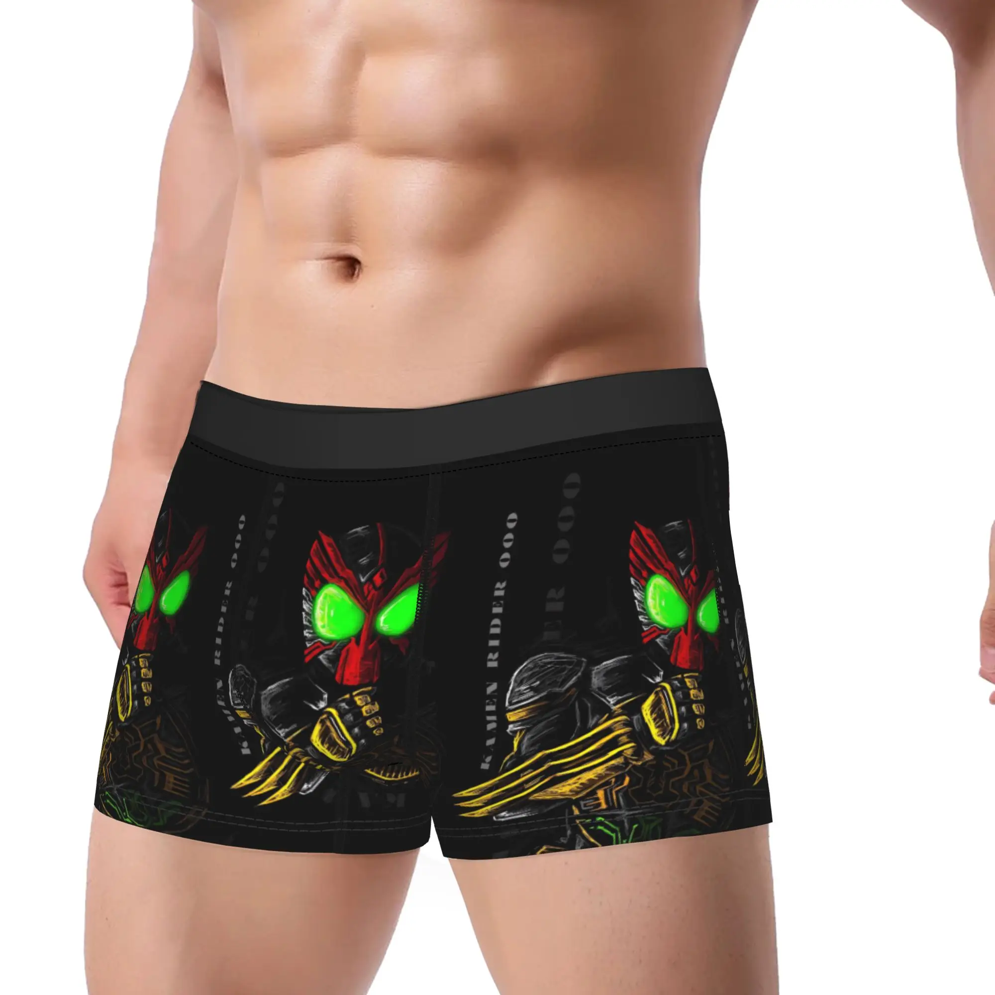 Kamen Rider Anime  (3) Underwear  Comfortable Underpants Custom Shorts Briefs For Men 3D Pouch Plus Size Boxershorts
