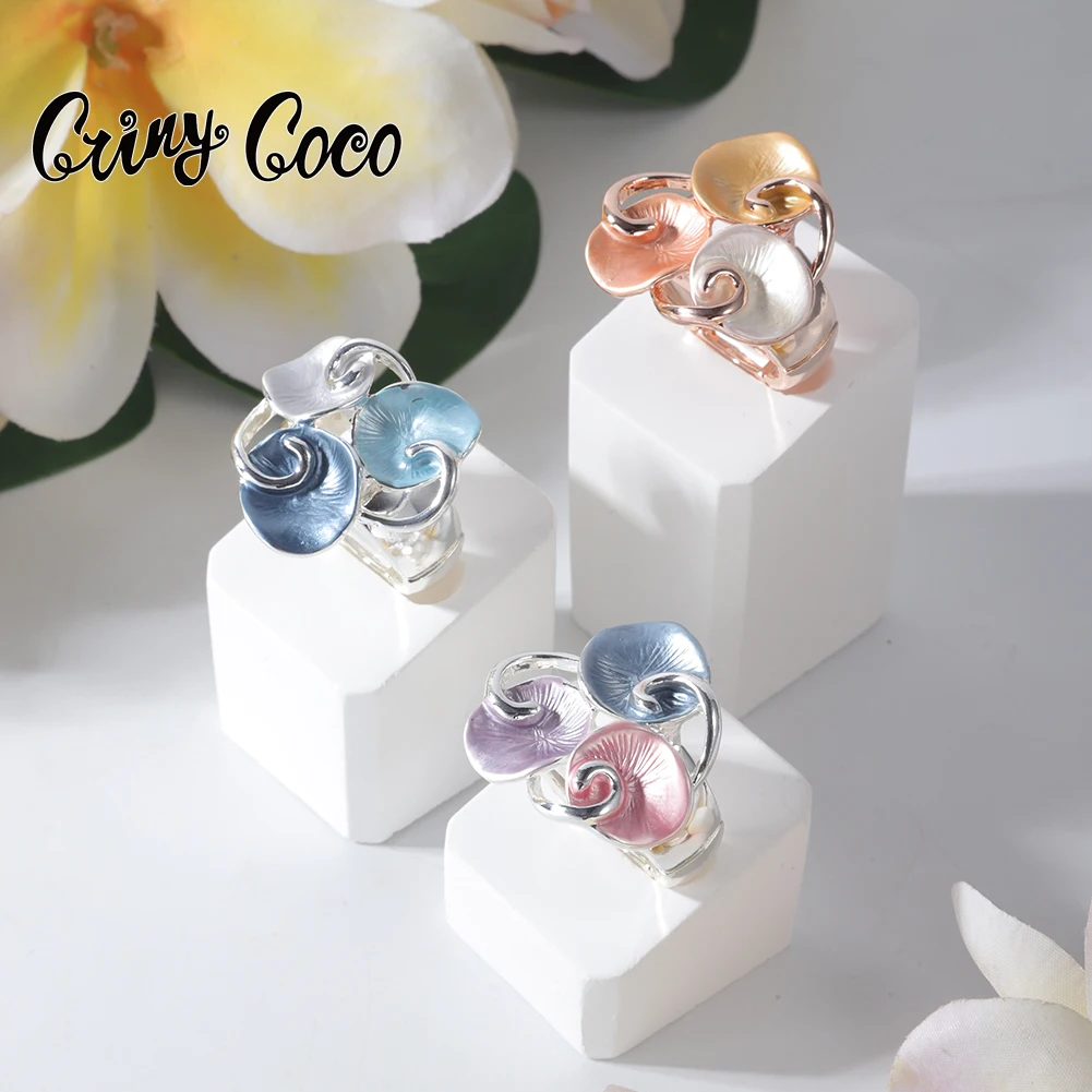 Cring Coco Geometric Ring Accessories Free Shipping Female Fashion Enamel Ring New in Adjustable Insect Rings Jewelry for Women