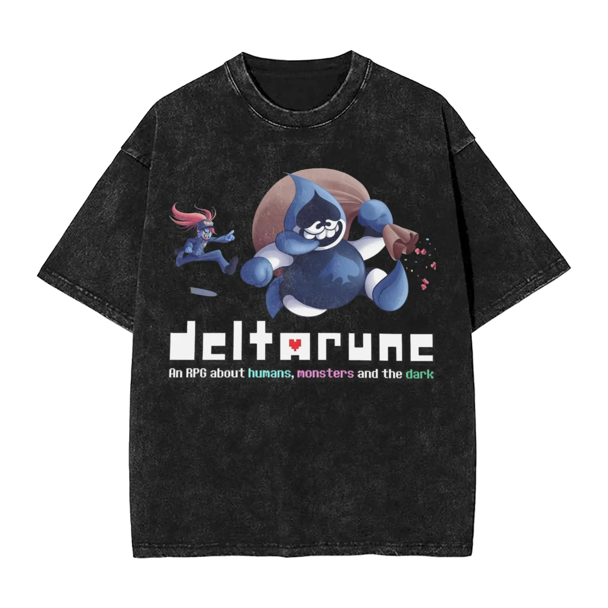 Deltarun Deltarune Lancer Washed T Shirts Streetwear Novelty T-Shirt  Tees for Men Women 100% Cotton Harajuku Summer