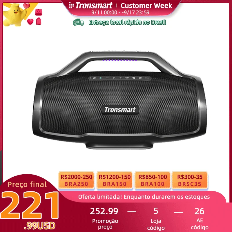 

Tronsmart Bang Max Bluetooth Speaker 130W Speaker with 3 Way Sound System, Sync Up 100+ Speakers, APP Control, Guitar/Mic Input