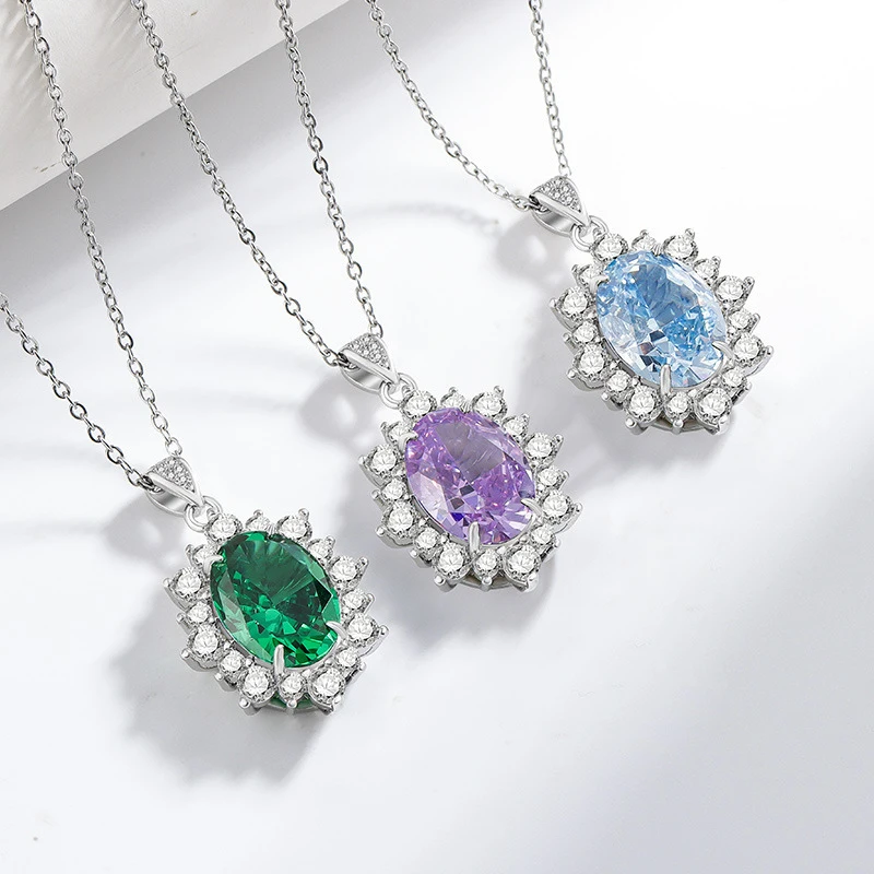 

100% 925 sterling silver - Sunflower Ice Flower Cut Pendant - Women's Fashion Necklace - Premium Jewelry - Suitable as a Gift