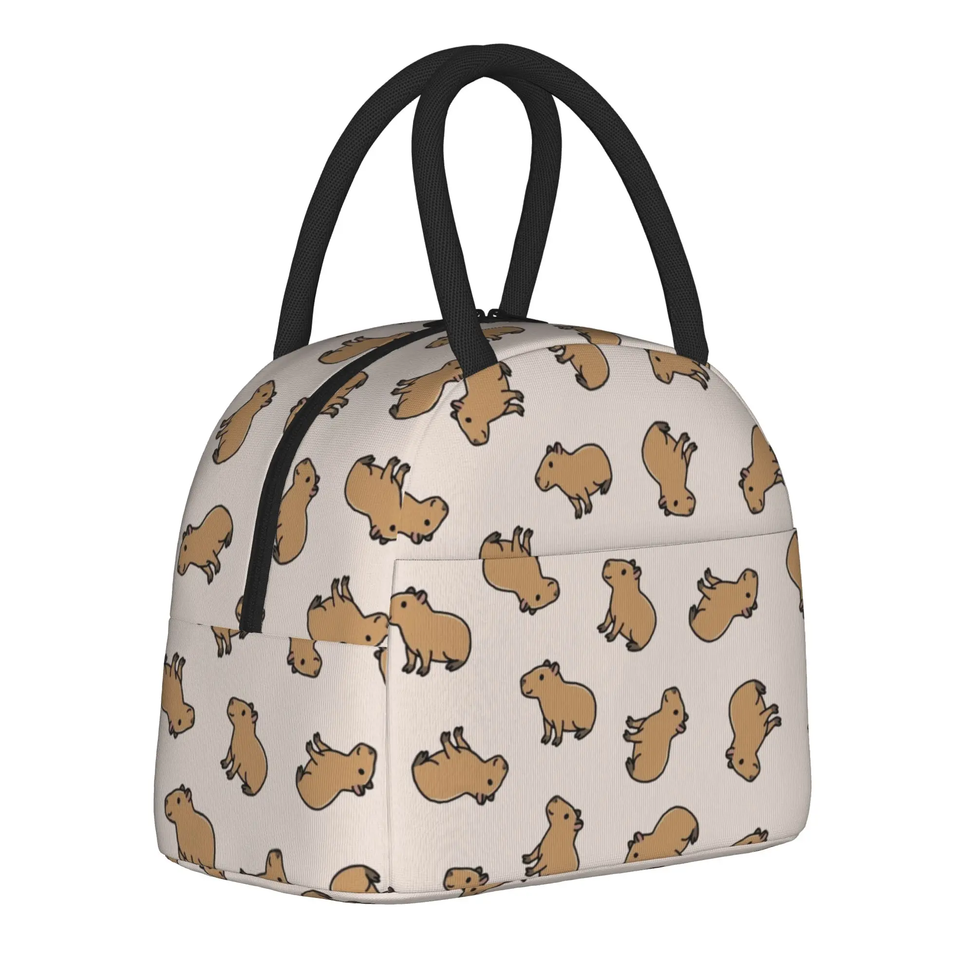 Capybara  Insulated Lunch Bags Cooler Bag Lunch Container Cartoon Cute High Capacity Tote Lunch Box Bento Pouch Office  Picnic