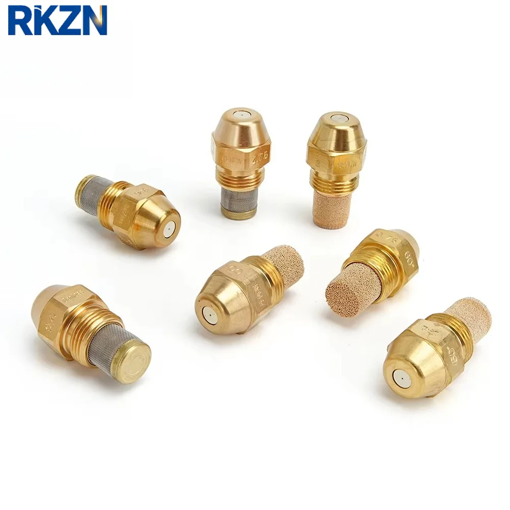 5pcs 60° Solid SprayBrassFuel Nozzle Brass Burner Oil Nozzl– 0.3-6.0 USgal/H, 9/16