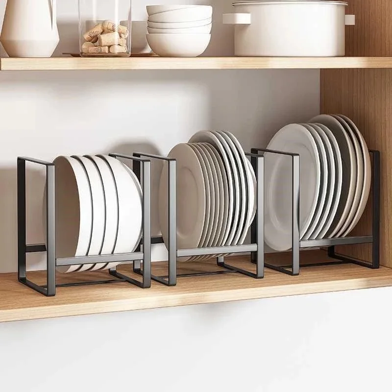 1pc/kitchen cabinet plate storage artifact countertop dish rack drawer dinner plate partition drain rack layered storage rack