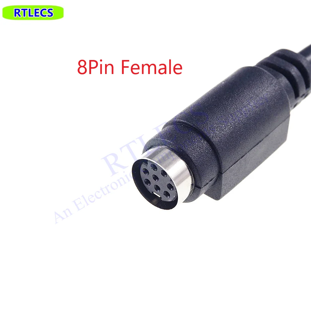 1 Stück MD8 Mini-DIN 8-Pin Stecker-Buchse-Adapterkabel, Steckverbinder für SPS-Anwendungen, Abgeschirmte Leitungen – Detail 5