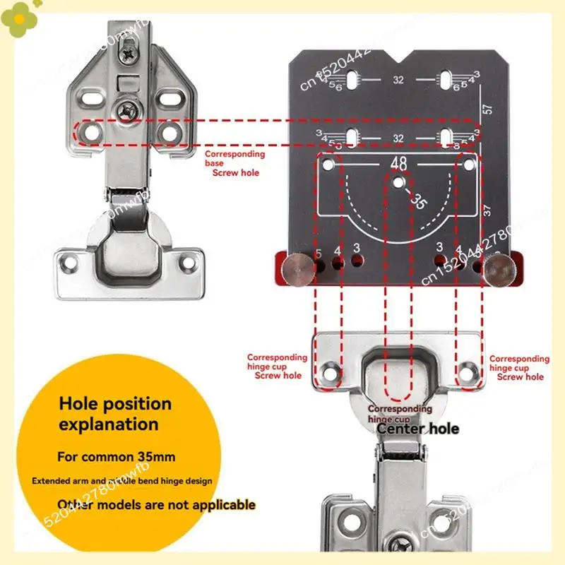 

LDHL 35Mm Hinge Jig Door Cabinets Concealed Hinge Hole Template Jig Aluminium Alloy Drill Guide Locator Tool For Woodworking