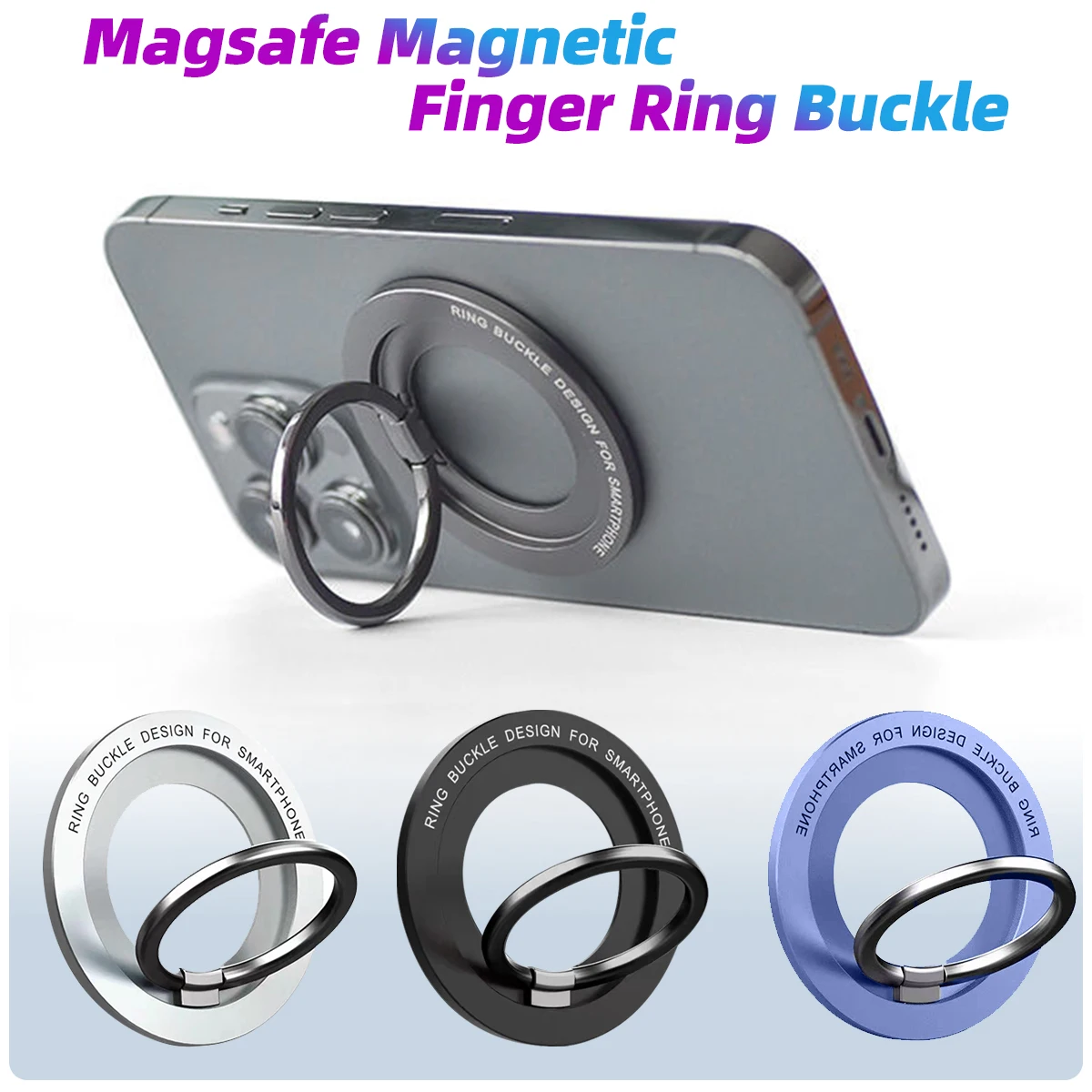 360 Magnetic Phone Holder Stand Magnet Finger Ring Socket For Magsafe Wireless Charging For IPhone14 15 Pro Cellphone Bracket ﻿