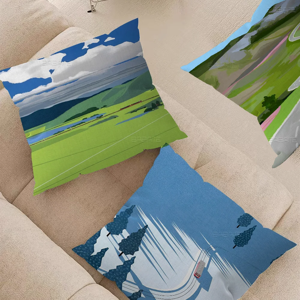 Nordic Abstract Landscape Cushion Cover Car Throw Pillow Case For Sofa Car Christmas Gift 40x40cm 45x45cm