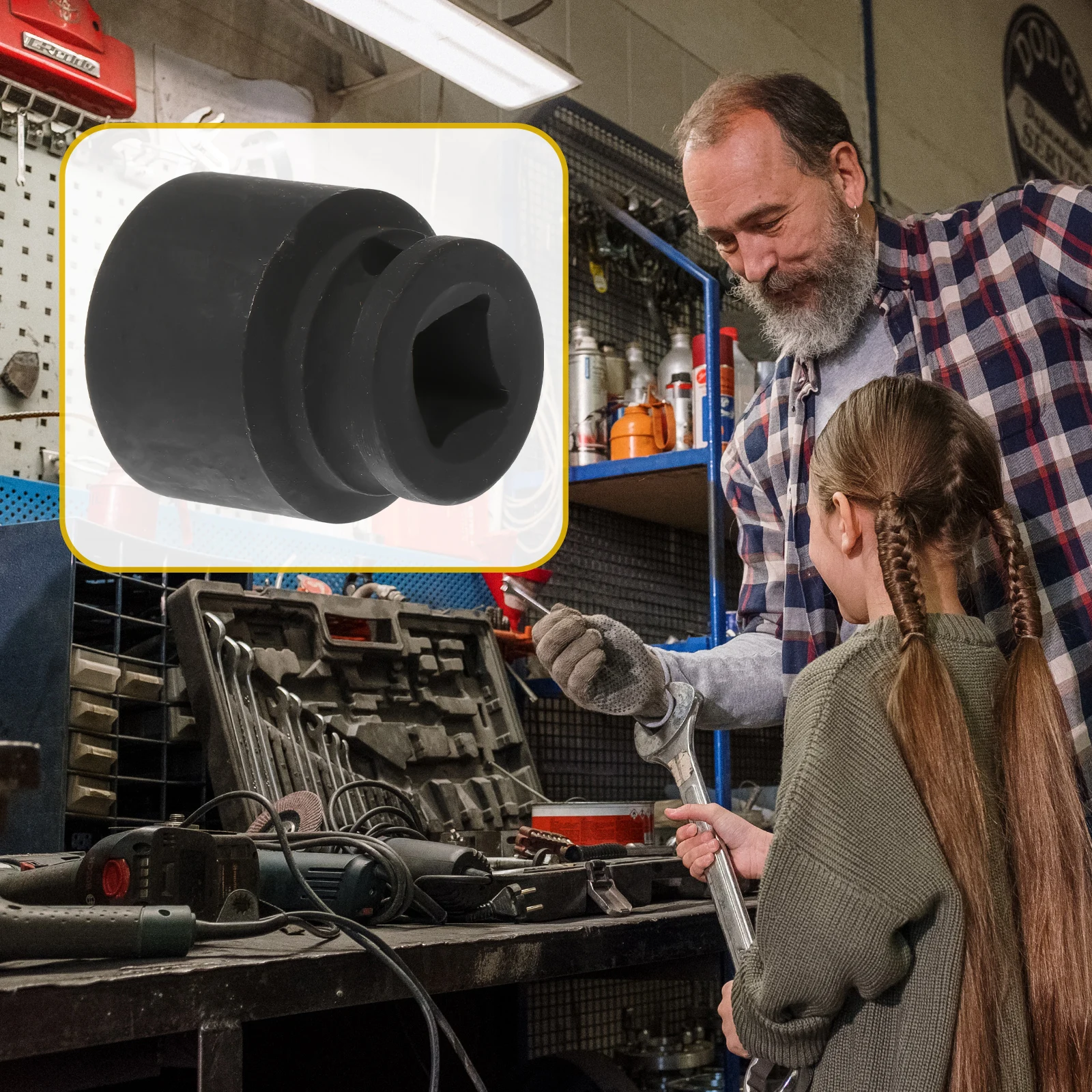 

Socket MO Material Electric Impact Wrench Repair Tools Hexagonal Car Sleeve Metric System High Toughness Firm Design Pin